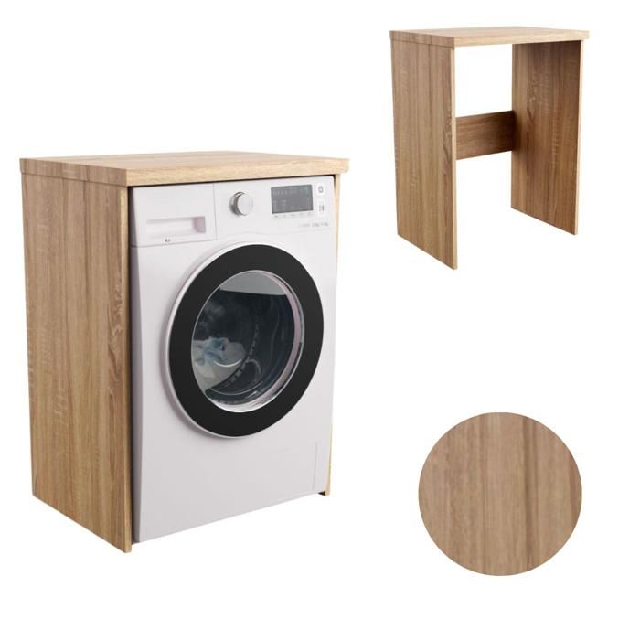 SKX Meuble de rangement pour machine à laver LUCY - Fonctionnel et organisationnel - Chêne Sonoma - 66 x 90.1 x 50 cm