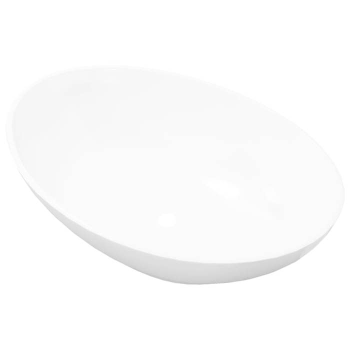 Vasque à poser-Lavabo en forme ovale Céramique 40 x 33 cm Blanc ZLH•643826747