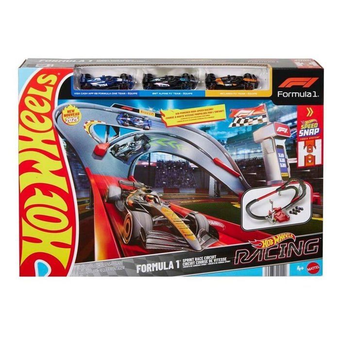 Hot Wheels Coffret Piste de Course Sprint avec 3 véhicules de Formule 1 à ’échelle 164 : McLaren F1 Team Alpine et VCARB Circuit de Course Sprint côte à côte JDY15 - vue 2