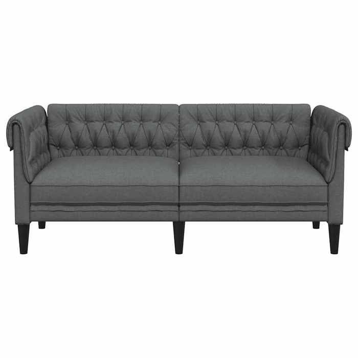 Promotion janvier Canapé Chesterfield 2 places - MANGO - SOFA DOUBLE - gris foncé tissu - 182.5x74.5x74.5 cm - SS166