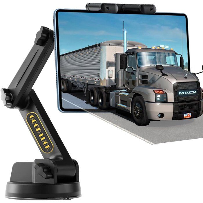 Support de téléphone et tablette pour voiture - Ventouse ultra-résistante - Fixation pour camionnette - Bras de 43 cm - Compatible.