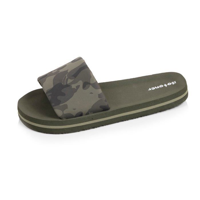 Isotoner Mules claquettes sandale de plage piscine confort quotidien camo kaki mixte enfant