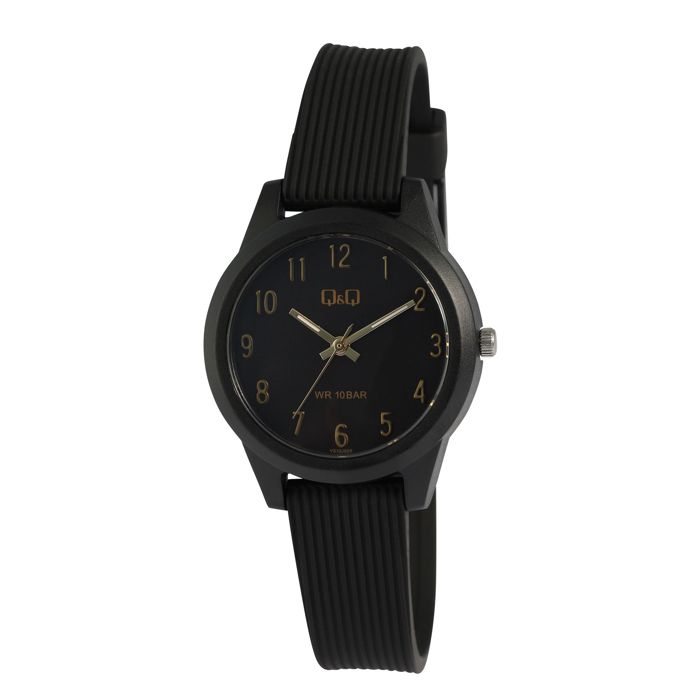 Montre femme - Q&Q - Q&Q Femme - Boîtier 32 mm - Étanchéité 10 bar - Bracelet plastique noir