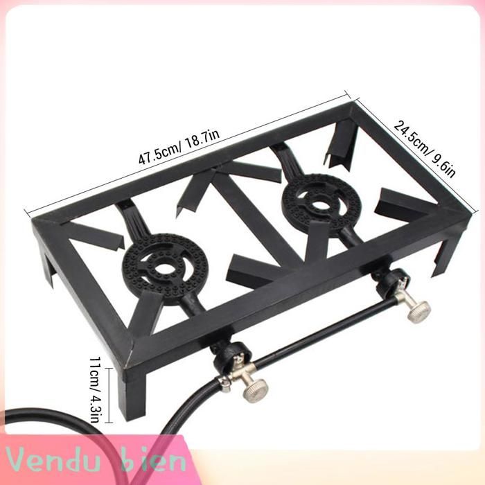Garosa Poêle 8KW Brûleur à gaz Propane dextérieur Double poêle en fonte pour Patio Camping barbecue sport moustiquaire Noir