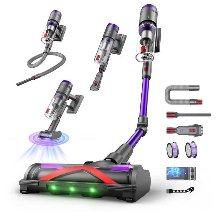 Aspirateur Balai sans Fil CIRCLIO T80 Pure - 58 kPa  600 W  75 min  1.6 L - Brosse Anti-Acariens - Autoportant - Tube Pliable - Circlio