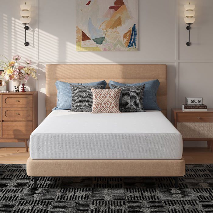 Novilla Matelas 90x190 18 cm Mousse à Mémoire de Forme en Gel 7 Zones Fibre de Bambou Lit dAdulte et dEnfant Confort