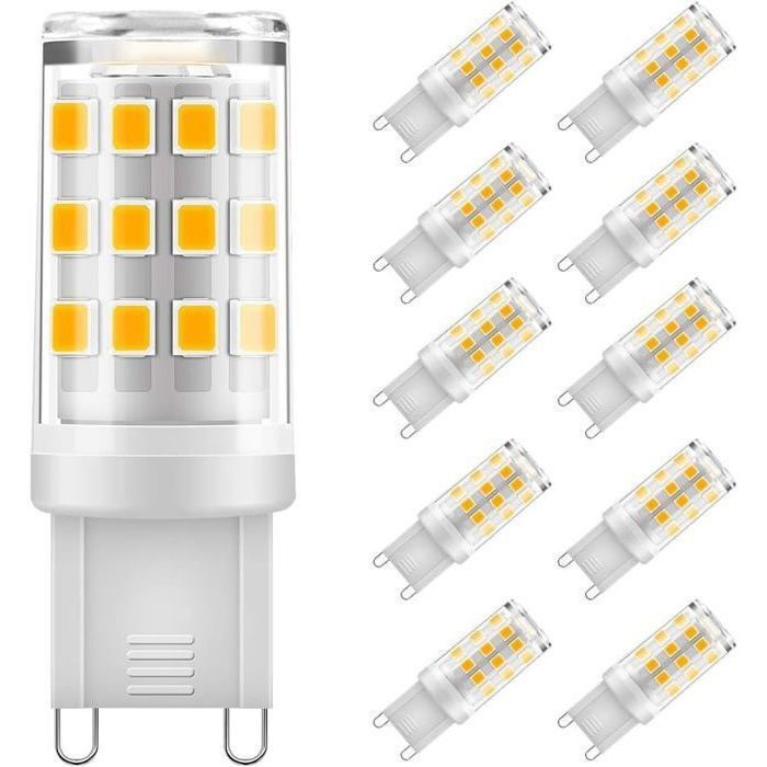 Ampoule G9 LED Blanc Chaud 3000K Sans Scintillement AC 220V NON-Dimmable Lot de 10 [Classe énergétique F]