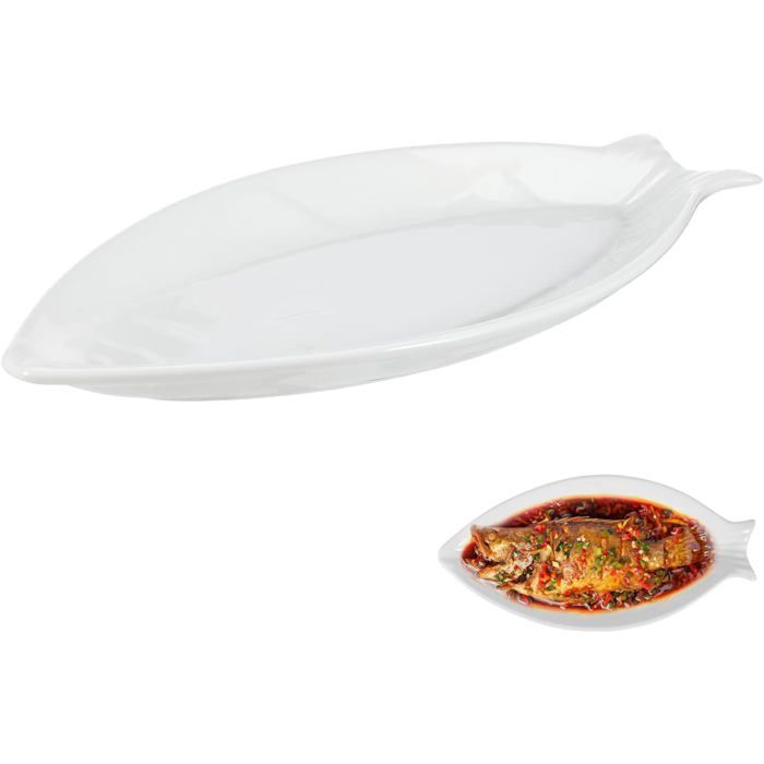 Assiette En Forme De Poisson-31 Cm-En Céramique-Pour Le DînerLe Service Des CollationsLes DessertsLes ApéritifsLes FruitsLa