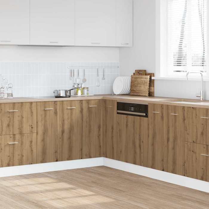 Meuble de Cuisine lyon Cabinet de cuisine 1 PC Buffetvaisselier bois dingénierie - chêne artisanal - 755 x 755 x 815 cm@d