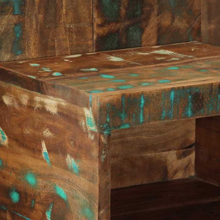 Cabinet de Lit Moderne Multicolore Table de chevet/nuit avec rangement multicolore 50x27x50 cm bois de récupération CC2680