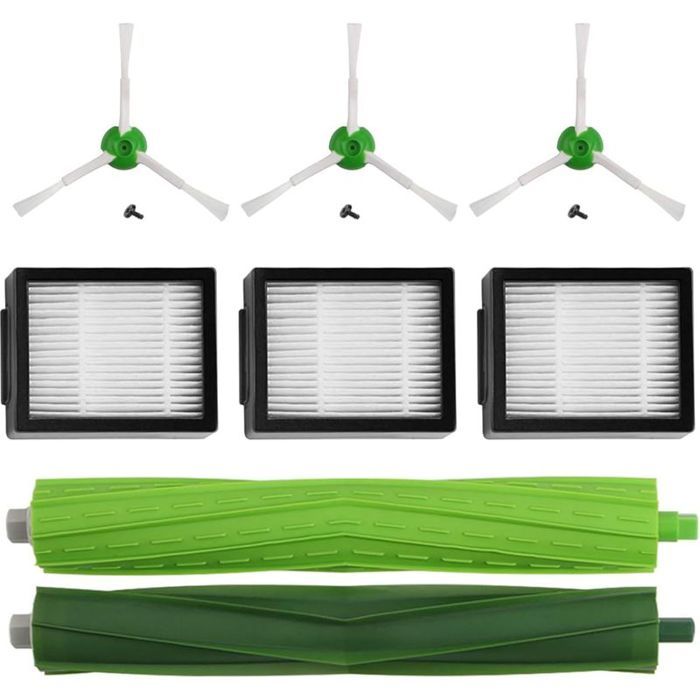 Pack daccessoires compatible avec Roomba E5 E6 i1 i3 i3+ i7 e5154 e5158 j7 - Kit complet de pièces de rechange - Comprend brosses