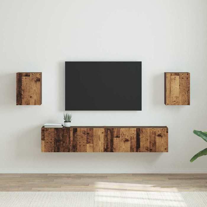 Maison Exclusive - Meuble TV mural 2 pc Bois Ancien Bois dingénierie