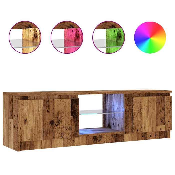 Maison Exclusive - Meuble TV avec lumières LED vieux bois bois dingénierie
