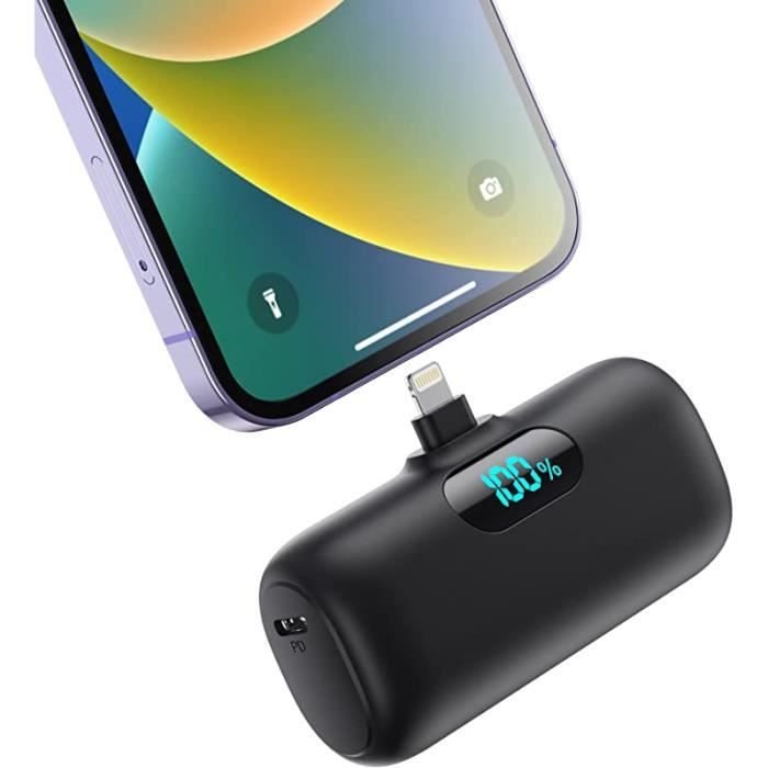 Mini Batterie Externe 5000mAh - 15W Chargeur Portable à Charge Rapide pour  iPhone 1414 Pro Max 1313 Pro a-noir - Cdiscount Téléphonie