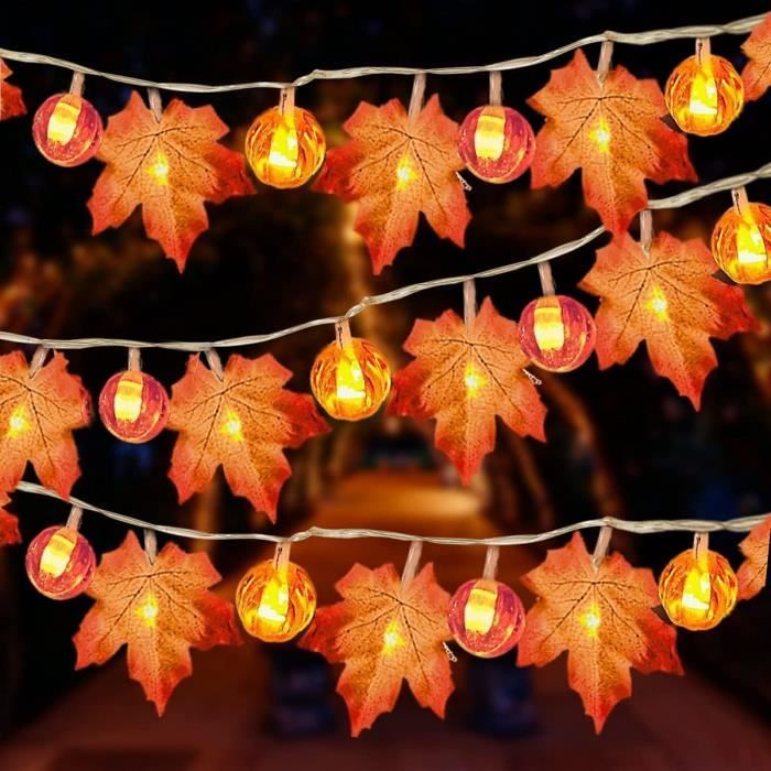 Guirlande Lumineuse De Glands D'Automne, 5 M, 50 Led, Guirlande