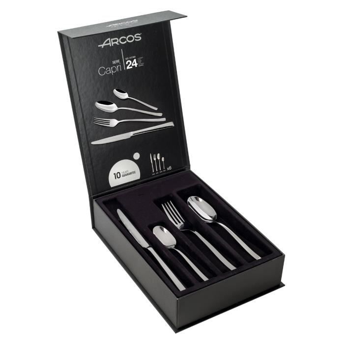 Arcos Série Gregorio Ménagère 16 Pièces - Acier Inoxydable Manches Bois Marron Ménagère Arcos
