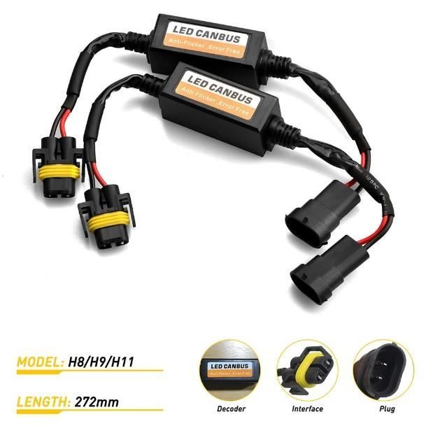 Dispositif décodeur 2 Pièces de Décodeur LED pour Voiture, Dispositif  Durable de Décodeur de Phare Canbus pour H7 moto bord - Cdiscount Auto