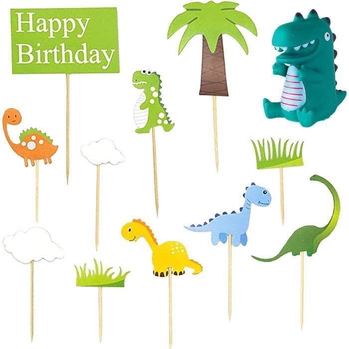 SINGH Decoration Gateau Dinosaure Gateau Anniversaire Jungle Cake Toppers Zoo Dinosaur Gâteau d'anniversaire pour Enfants Fête d'anniversaire Cake Topper