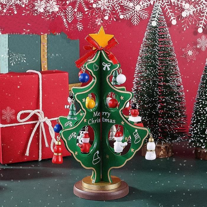 Mini Sapin De Noël En Bois 3D À Faire SoiMême Avec 12 Mini Décorations