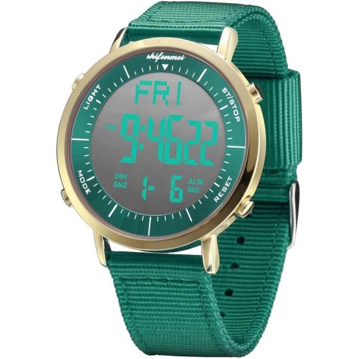 Montre Numérique SKMEI Rétro Vintage - Boîtier Et Bracelet Or Acier - Chrono, Alarme, étanche - Unisexe
