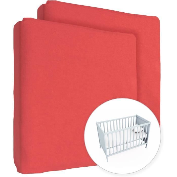 Lot De 2 Draps-Housses Jersey Enfant 60x120-70x140 Cm 100% Coton - Bord Élastique