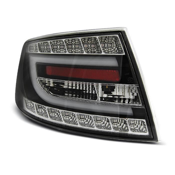 Paire de feux arriere Audi A6 C6 berline 04-08 noir led LTI 6 pins (UB9)