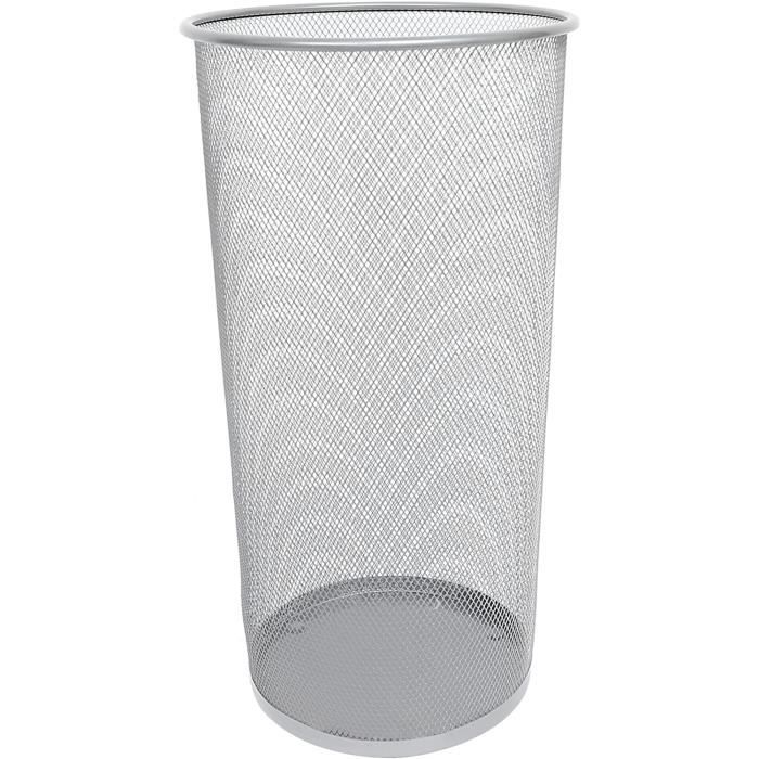 Relaxdays Porte-parapluie, Pour Parapluies & Cannes De Marche, Rond, Métal, Apparence De Grille, : 49,5 X 26 Cm, Blanc