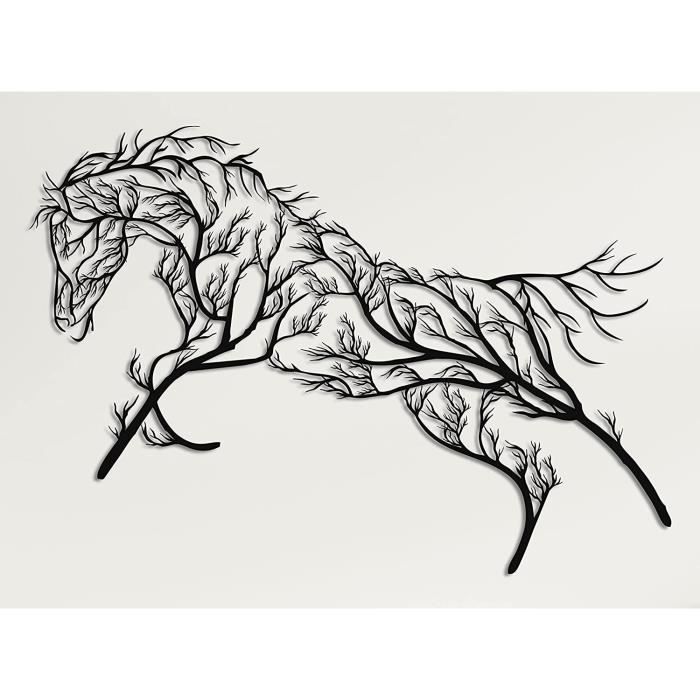 Décoration Murale Métal Tête De Cheval - Style Ferme Rustique Pour Salon Ou Chambre