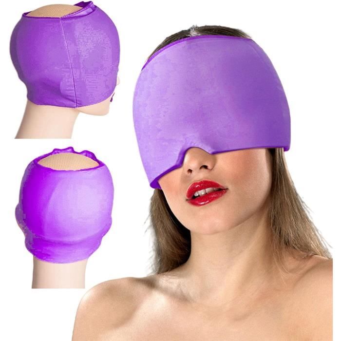 ITHERAU Chapeau De Soulagement Des Maux De Tête Et Casquette De Migraine Compresse Froide Extensible Et Confortable Pour Les Yeux Gonfles La Tension Les Sinus Et Le Stress