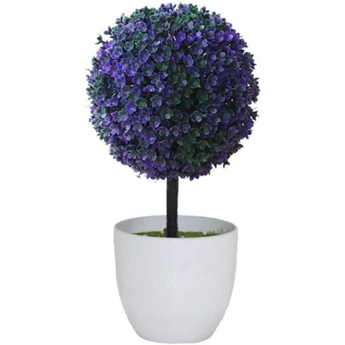 Plante Artificielle Topiaire En Pot Avec Petite Clôture - Décoration Maison, Jardin, Mariage | Faux Bonsaï Herbe Et Roses, Entretien Zéro, Réaliste - Dimensions Environ 30x12 Cm