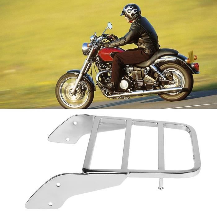Porte-bagages arrière moto Porte-bagages arrière moto Sissy Bar pour Shadow VT750 C2 1997-2003 Chrome Silver 