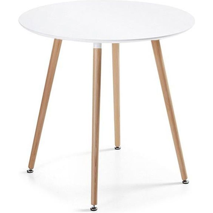 Table à manger ronde design blanche 100cm - Alta