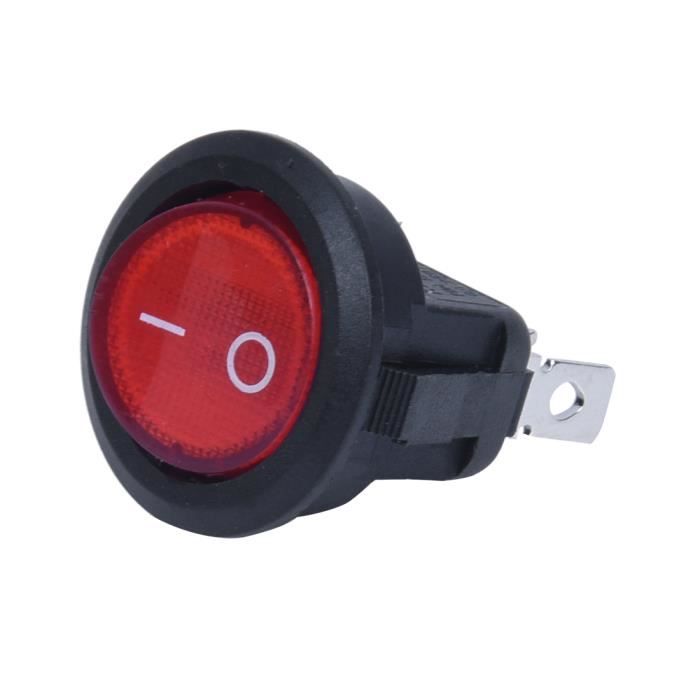 8 x Interrupteurs a Bascule DPDT On//Off 16A//250V 20A//125V AC 4 Broches Illumination Rouge