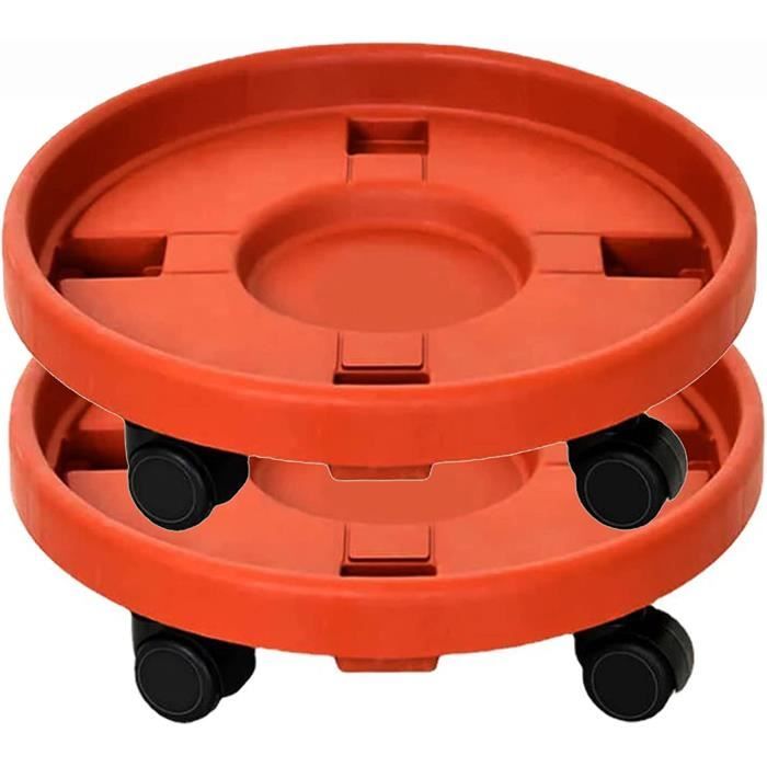 Porte Plante à Roulettes Diamètre 30cm - Chariot Pot De Fleurs Mobile Avec 4 Roulettes, Support Métal Jardin Intérieur Extérieur