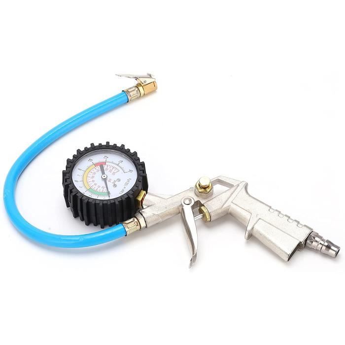 Manomètre Pression Pneus Numérique 0-12 Bars - Gonfleur Auto-serrant Avec Jauge