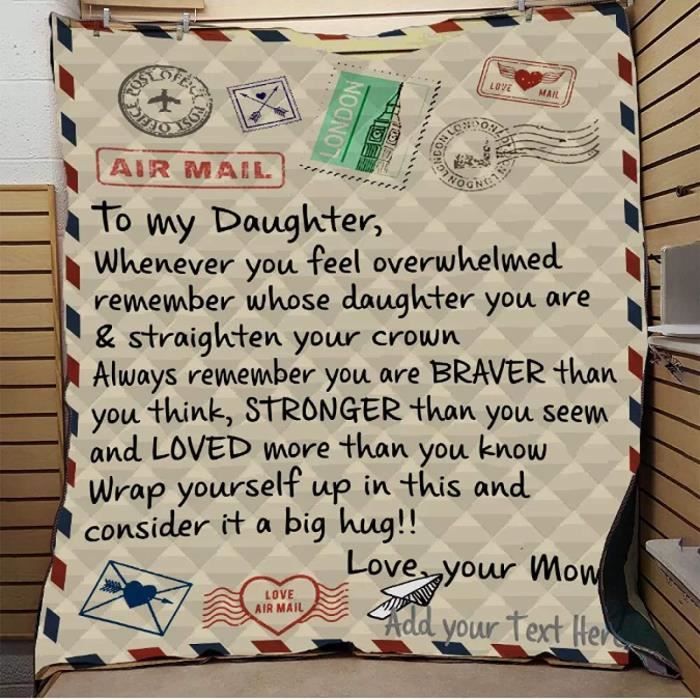 Lettre De Cadeau D Anniversaire De Noel A Ma Fille Exprimer L Amour Et Encourager L Amour Couverture De Voyage 70x140cm 572 Cdiscount Maison