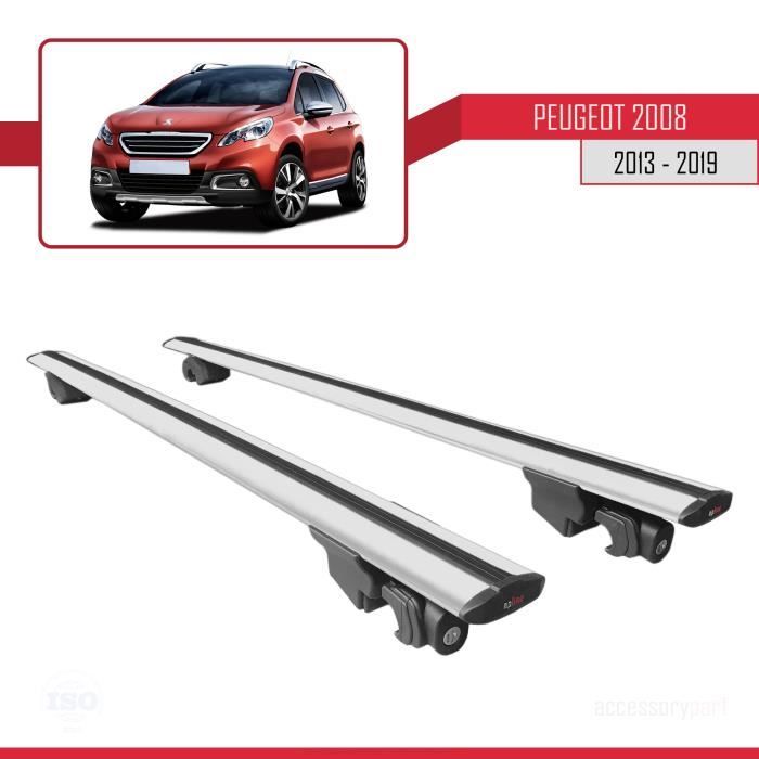 Pour Peugeot 2008 2013-2019 HOOK Barres de Toit Railing Porte-Bagages de  voiture Avec verrouillable Alu Gris - Cdiscount Auto