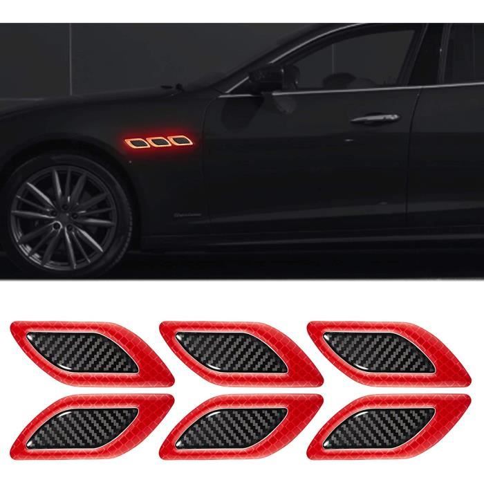 autocollants de voiture,Bande réfléchissante en fibre de carbone 3D, Autocollants de décoration de voiture,pour voiture,moto(rouge)