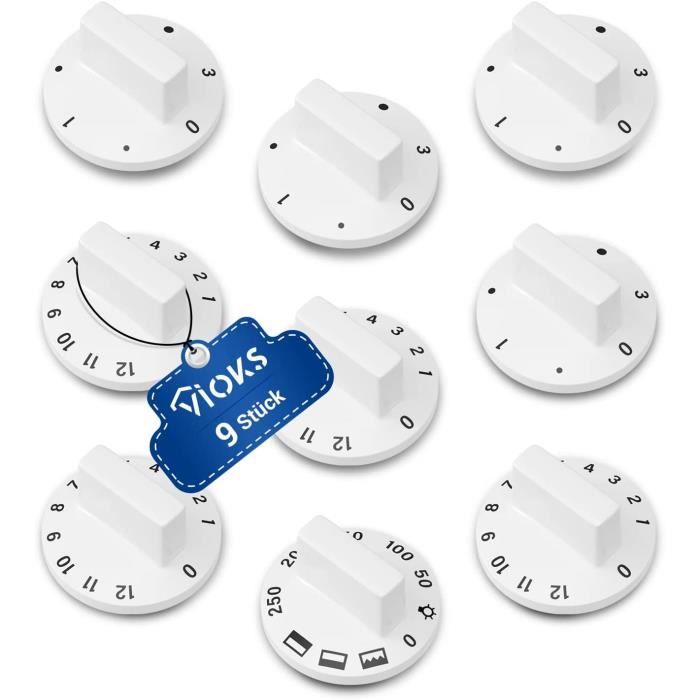 Lot De 2 Boutons De Rechange En Métal Pour Cuisinière - Trou Intérieur 8 Mm - Résistants à La Chaleur