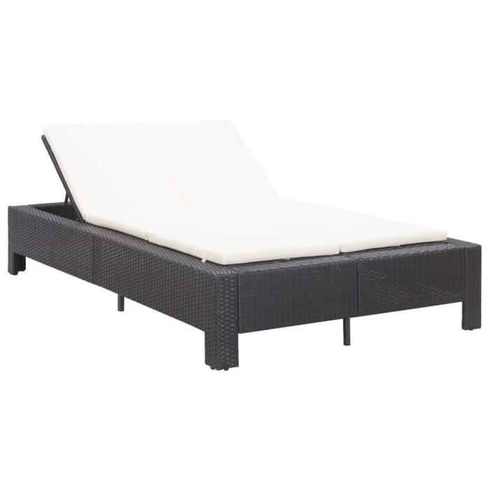 Mobilier Superbe Chaise longue 2 places avec coussin Transat de