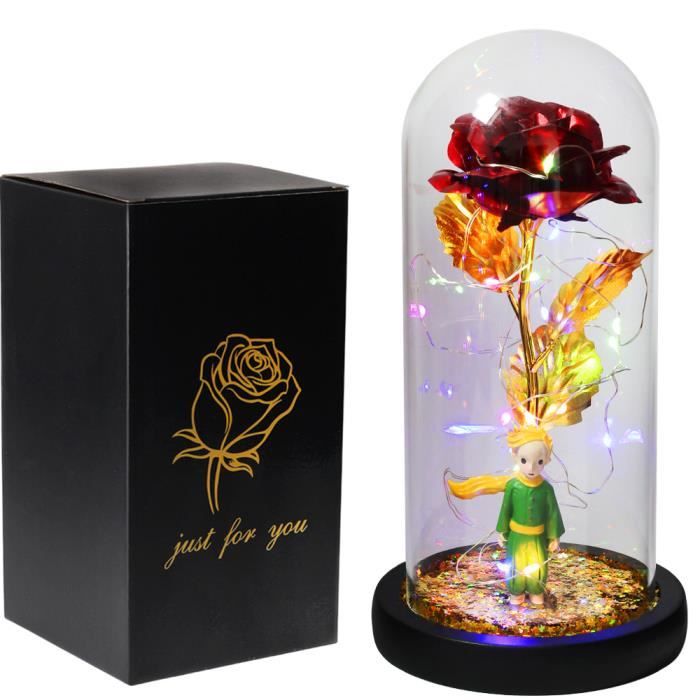 Lampe à LED - Feuille Dor 24k - Fleur Artificielle - Colorée - Design Contemporain - Intérieur
