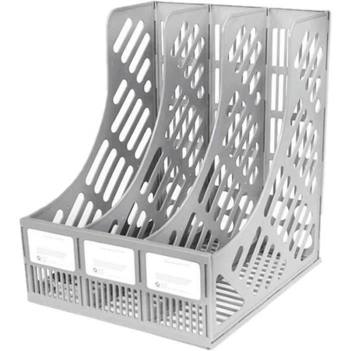 ZUOLUO Organisateur Bureau Porte-Revues | 3 Compartiments, Plastique | Pour Magazines, Documents, Fichiers