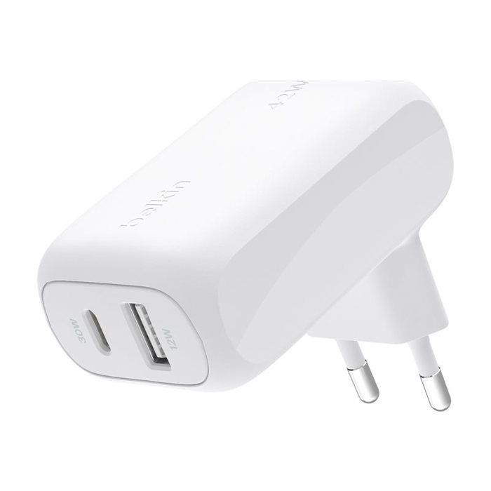 Chargeur mural Belkin Pd 42w Pps USB-c Blanc - Téléphones intelligents - Belkin