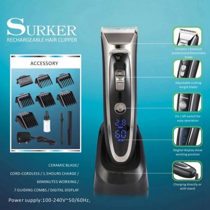 Surker Tondeuse Cheveux Professionnelle Tondeuse Barbe Electrique pour
