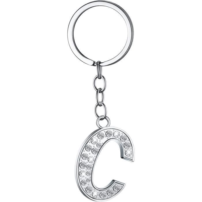 MORSUNBELA Porte-clés Avec Lettre Initiale Papillon Porte-clés Pour Adolescentes Et Filles (Violet-N