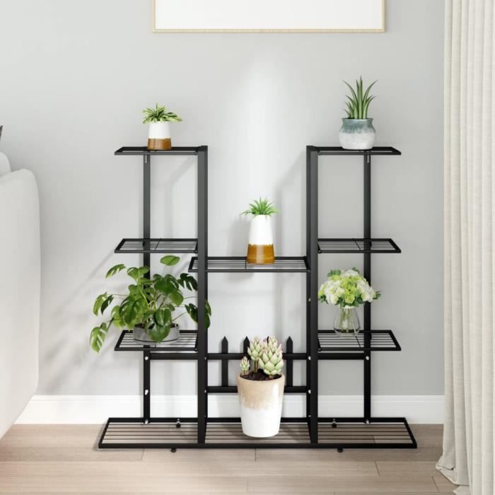 Support Plantes DeJivsin Réglable 24-36cm - Porte Pot De Fleurs Métallique Intérieur/Extérieur