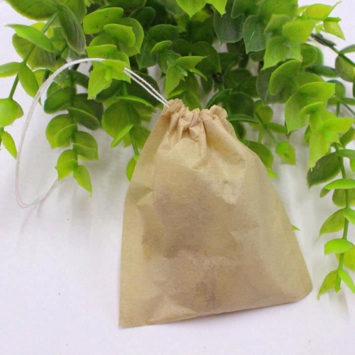 OLL 100PCS Sachet de The Vide en coton Jetable Multi usage (8x10cm