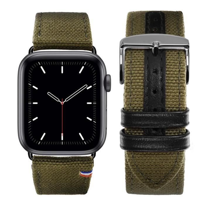 Bracelet Apple Watch New Rover en tissu kaki ETERNEL avec