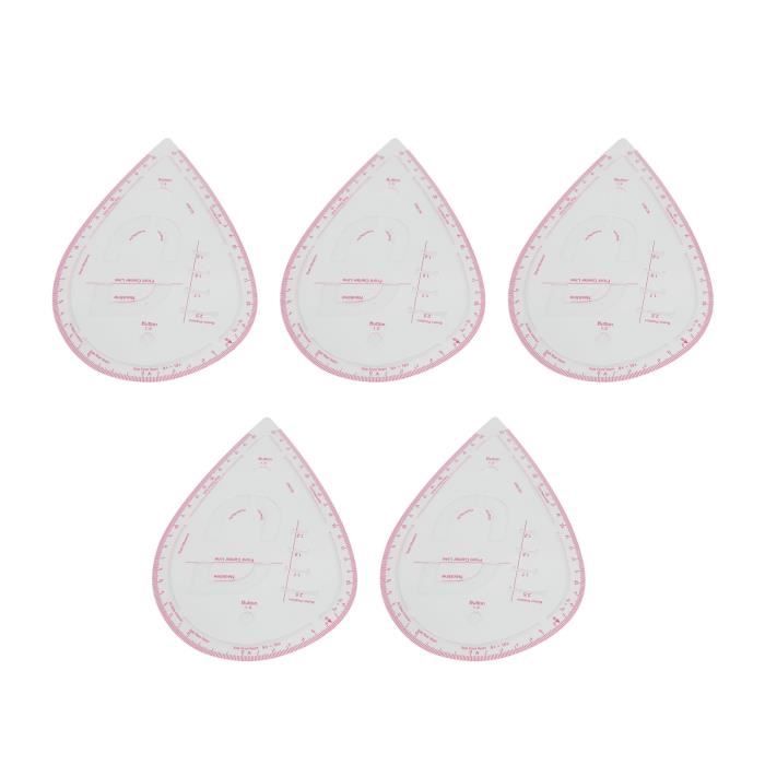 Agatige Règle de Conception de vêtements, règle incurvée en Plastique de Corps Transparent de Haute précision de 58 cm pour la Conception de patrons de Couture