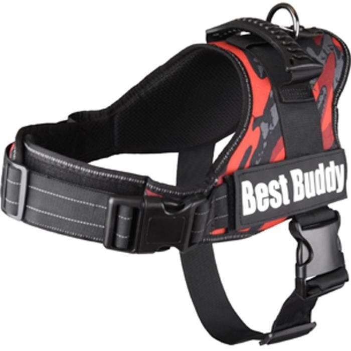 Comparer les prix de Harnais - FLAMINGO - Best Buddy Pluto - Rouge Camouflage - Taille M, L, XL - Nylon